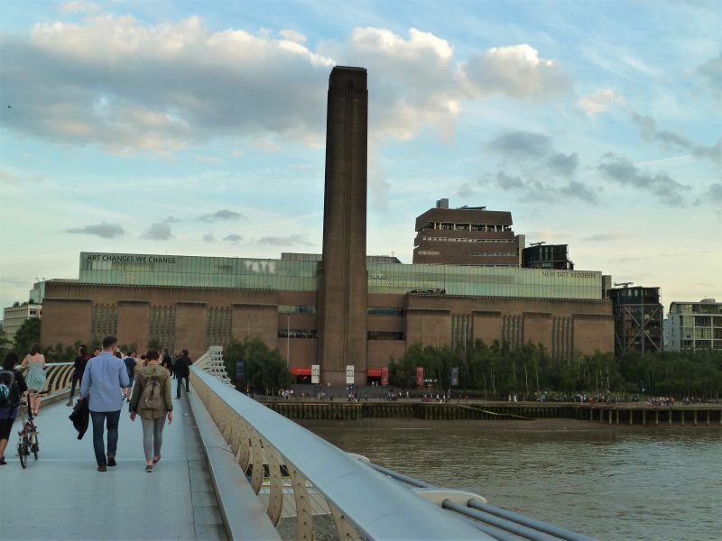 Classic London view Tate Modern from the Millennium Bridge